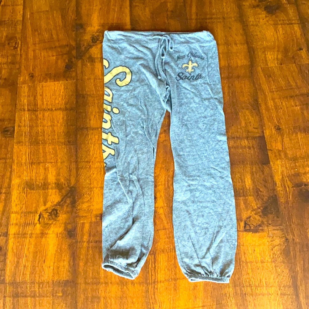 Women’s Saints Lightweight Gray Sweat Pants - Med